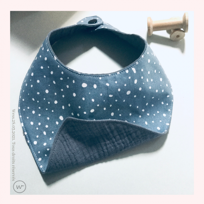 Bavoir Bandana "Flocons" 