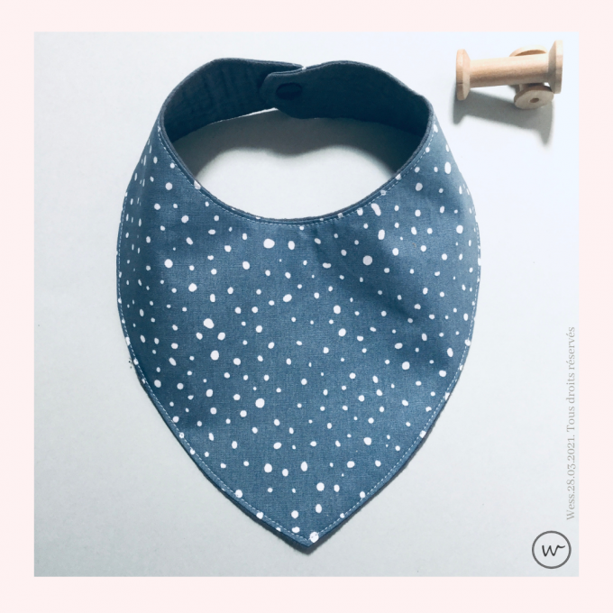 Bavoir Bandana "Flocons" 