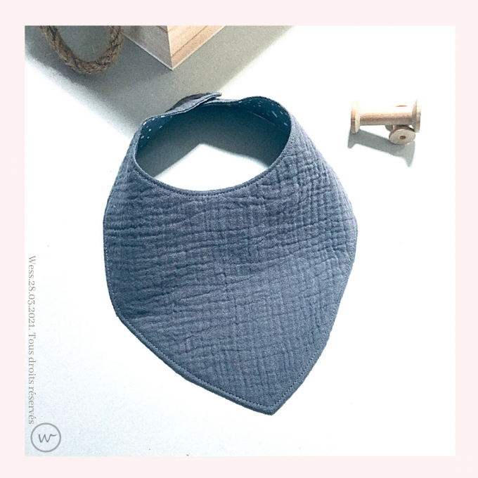 Bavoir Bandana "Flocons" 