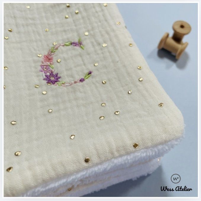 Semainier 7 Lingettes XL - Monogramme brodé Personnalisé